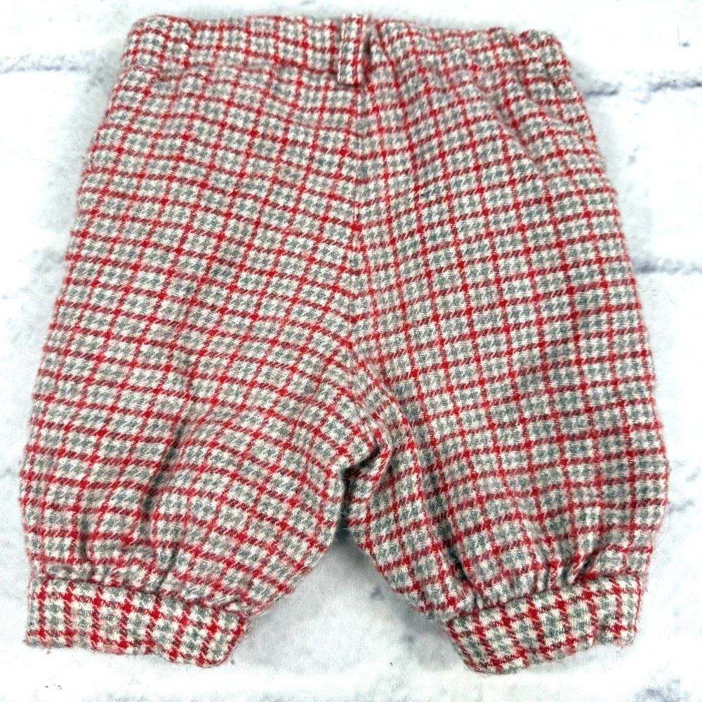 Vintage MAFRAT Italy Baby‎ 100% Wool Pants Size 0M Prince Of Wales Check Lined